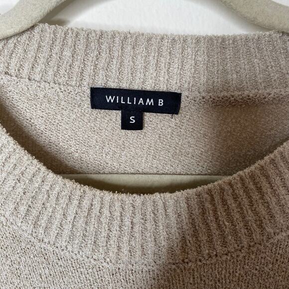 William B Taupe Bonjour Embroidered Oversize Distressed Sweater Long Sleeve S - Picture 4 of 12